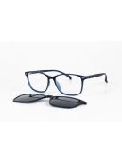 Optical frame with helmet temples + street temples + Clip-On  MOTOEYE H0002-C2 Blue, Transparent blue