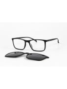 Optical frame with helmet temples + street temples + Clip-On  MOTOEYE H0006-C1 Black, Black